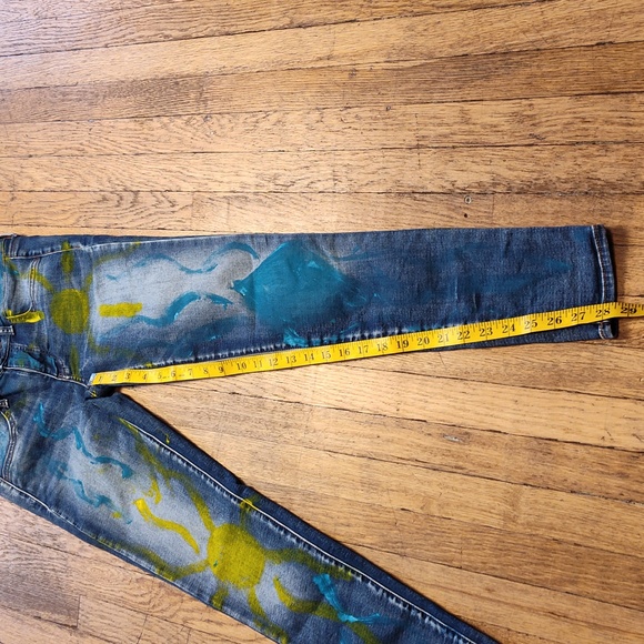 American Eagle Outfitters Super Stretch Jeggings Size 4 Graphic Art Design - Picture 11 of 16